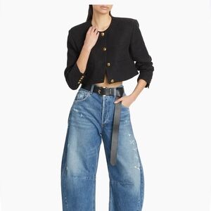 Citizens Of Humanity Pia Cotton Blend Tweed Cropped Jacket